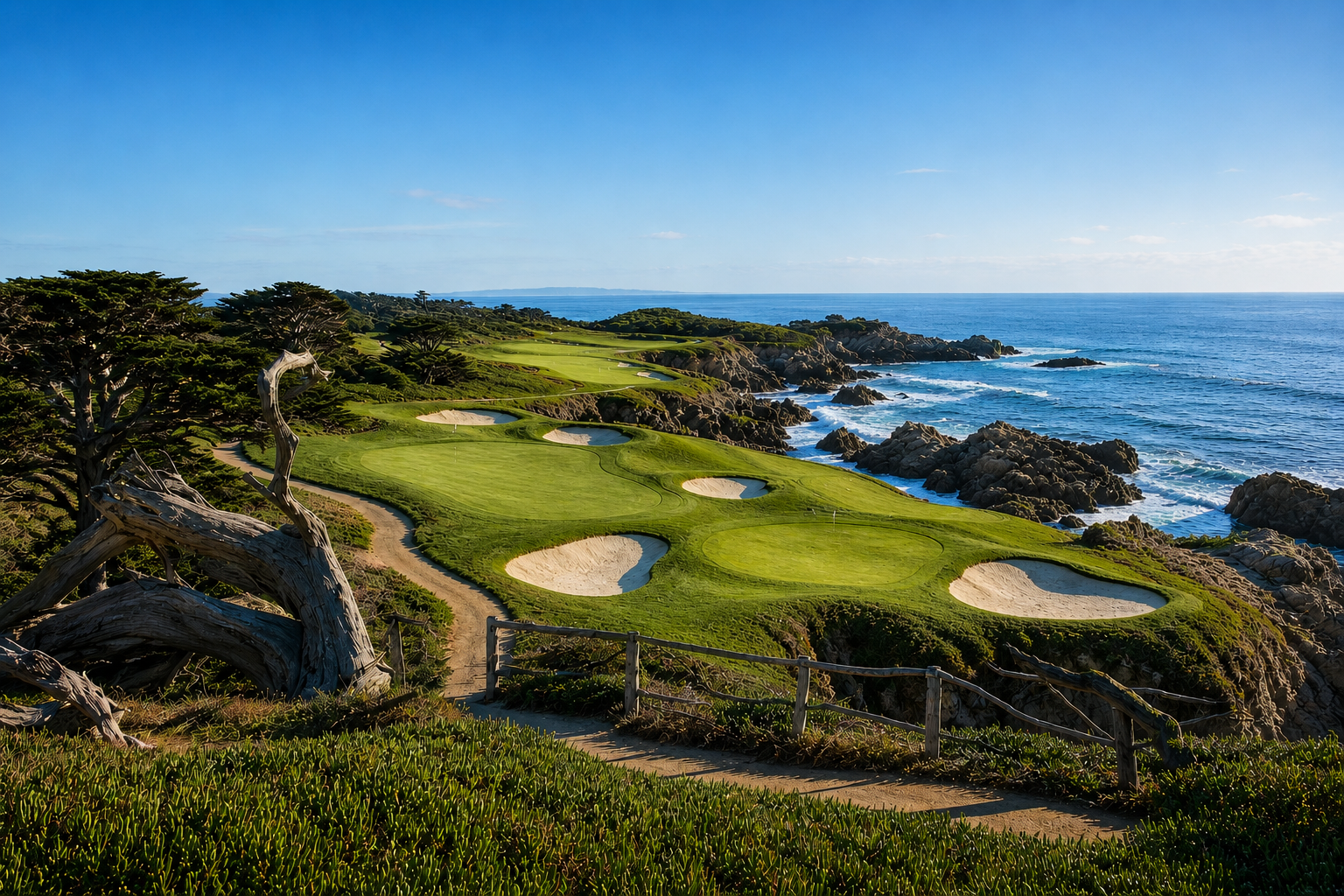 Coastal links at golden hour